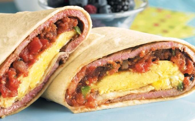 Breakfast Beef Burritos